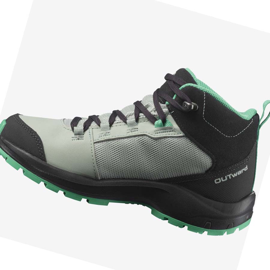 Salomon OUTWARD CLIMASALOMON™ WATERPROOF Túracipő Gyerek Menta | HU 3585CTV